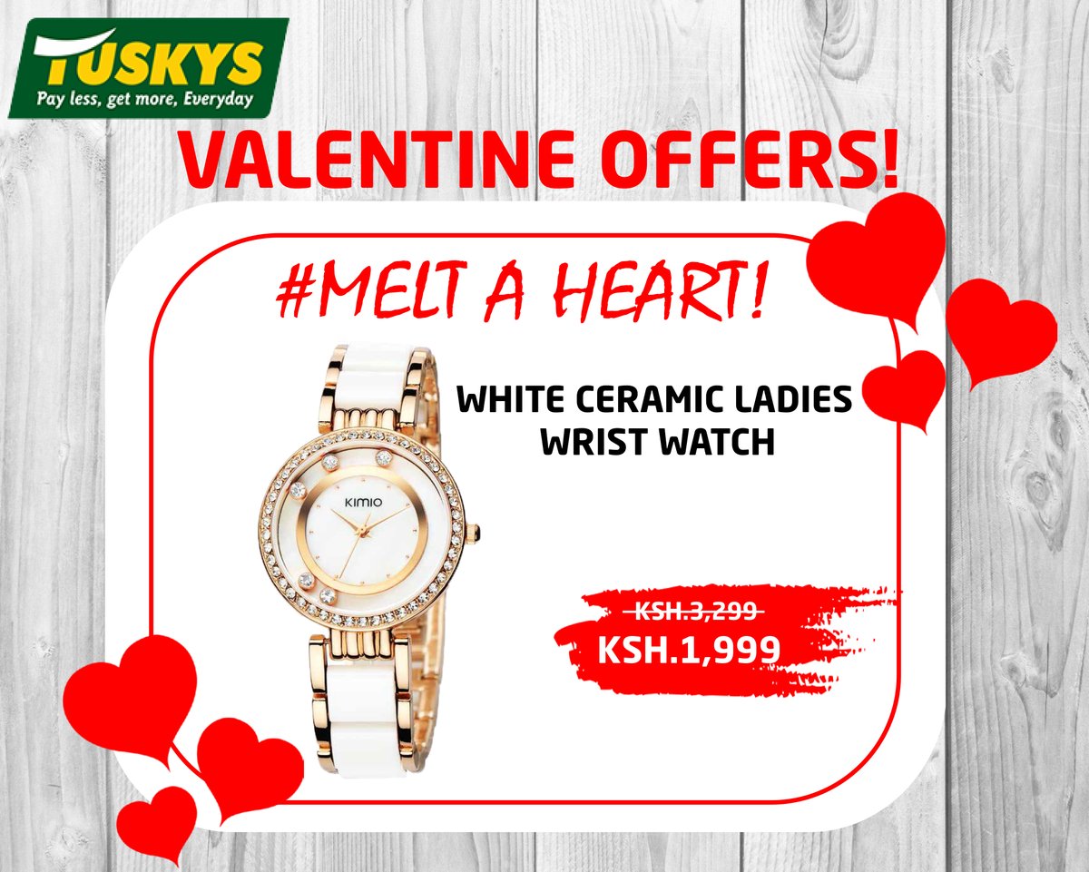 TuskysOfficial's tweet photo. Why complicate things when you can #LoveEasy at Tuskys. Get classic gifts like this white ceramic ladies watch here: https://t.co/ztMlAMRkH8 

This and more offers exclusively on https://t.co/oeqNm98rU8 . https://t.co/Vg7wRTInqU