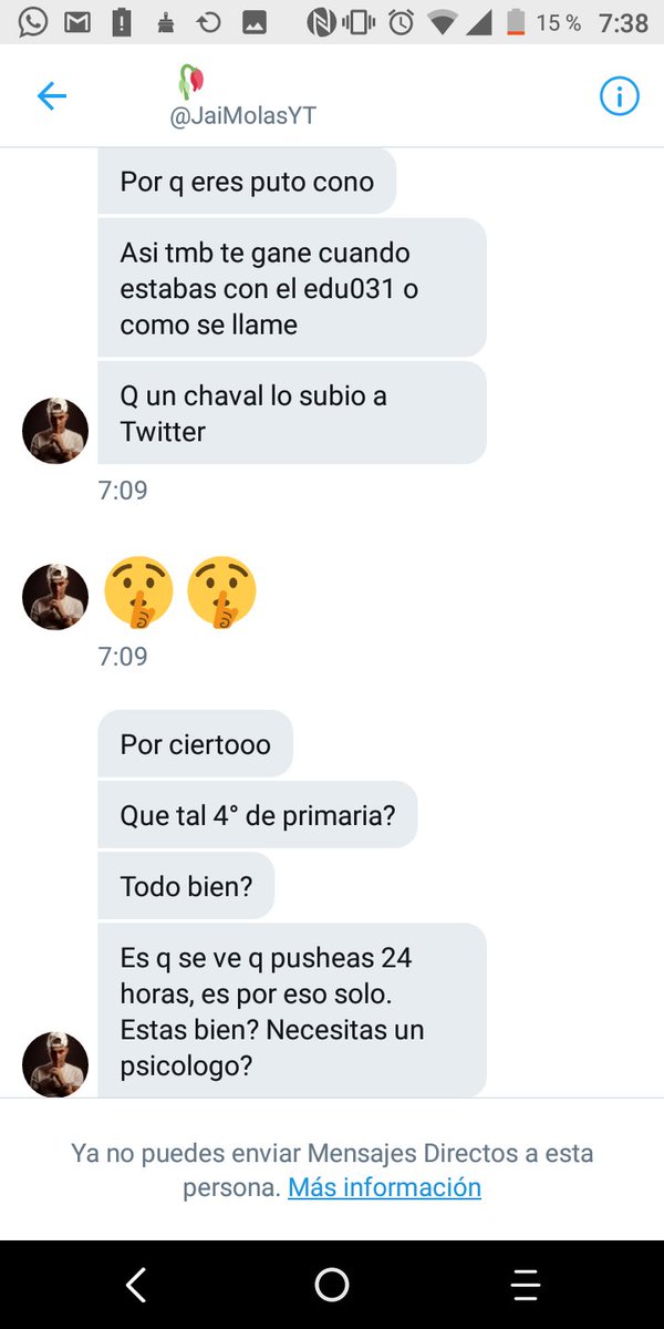 Muy triste que haya gente así en la comunidad y más en un equipo tan bueno como el de este individuo, lo único que ha ocurrido es que ha perdido una partida de ladder contra mí y viene al DM a insultar y bloquear, lamentable