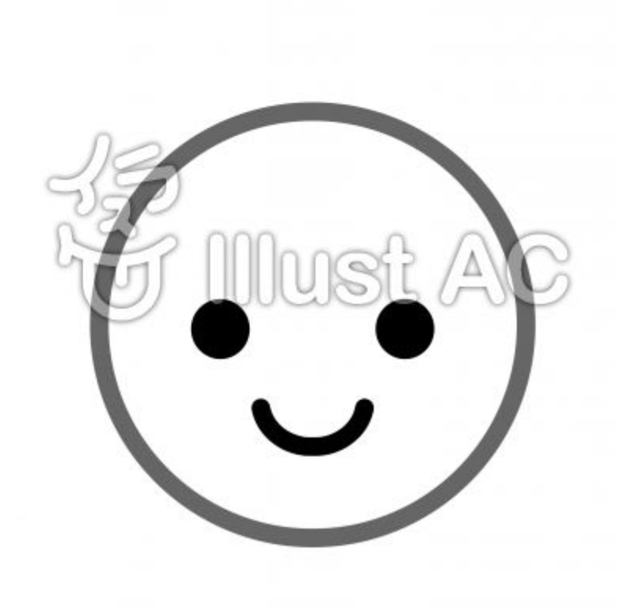 シンプルな薄い笑顔絵文字アイコン ベクトルのイラスト素材 ベクタ