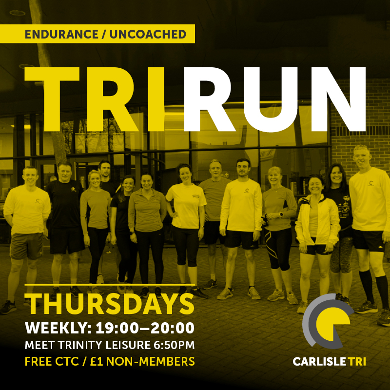 Ben &amp; Carole are leading tonight's endurance run – meeting at Trinity Leisure at 6:50pm for 7pm departure! 

HI-VIZ NOW REQUIRED – our winter run routes are approx 10km routes, using turn-backs during a friendly &amp; supported 60-minute run. FREE CTC members, £1 non-members.