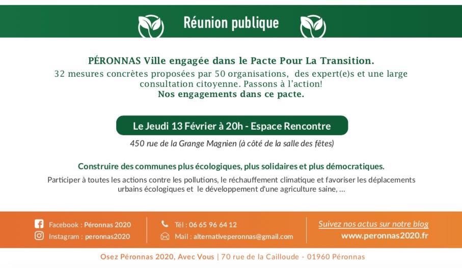 Rendez-vous ce soir à 20h à l’espace rencontre de Péronnas !
Osez Péronnas 2020, Avec Vous !
Pascal Fayard