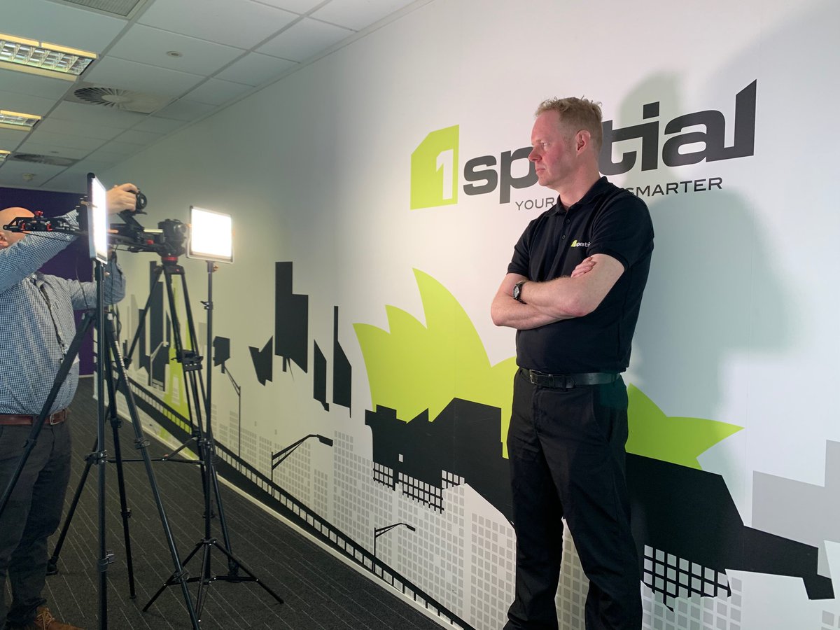 1Spatial's tweet photo. Having fun with @SzupernovaUK filming 1Spatial CTO, Seb Lessware, ahead of his Tech &amp; Beer talk on 12th March at the Bradfield Centre! 
#szupernova #techandbeer #TAB #CTAB https://t.co/cRsA9gSqNH