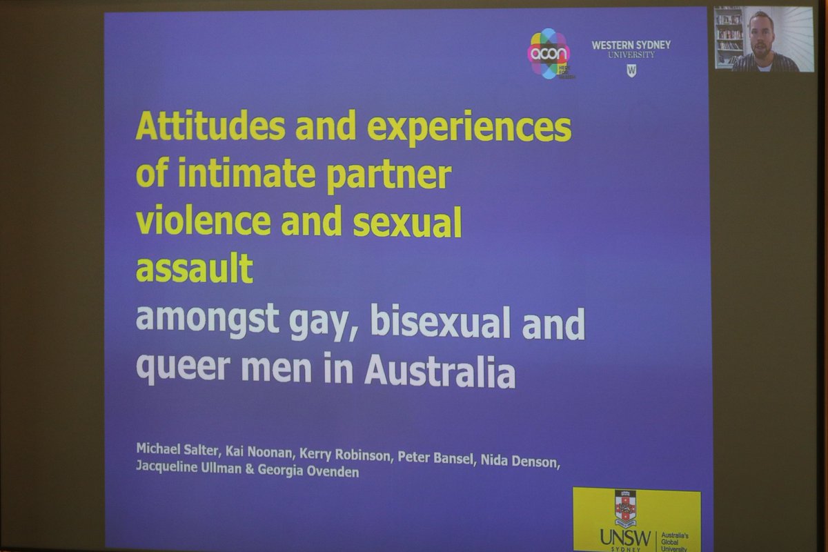 After a short break, <a href="/mike_salter/">Michael Salter</a>, Associate Professor of Criminology at <a href="/UNSW/">UNSW</a> joins us digitally today all the way from Australia, to talk about attitudes and experiences of intimate partner violence and sexual assault amongst gay, bisexual and queer men. #HJAbuseConference20