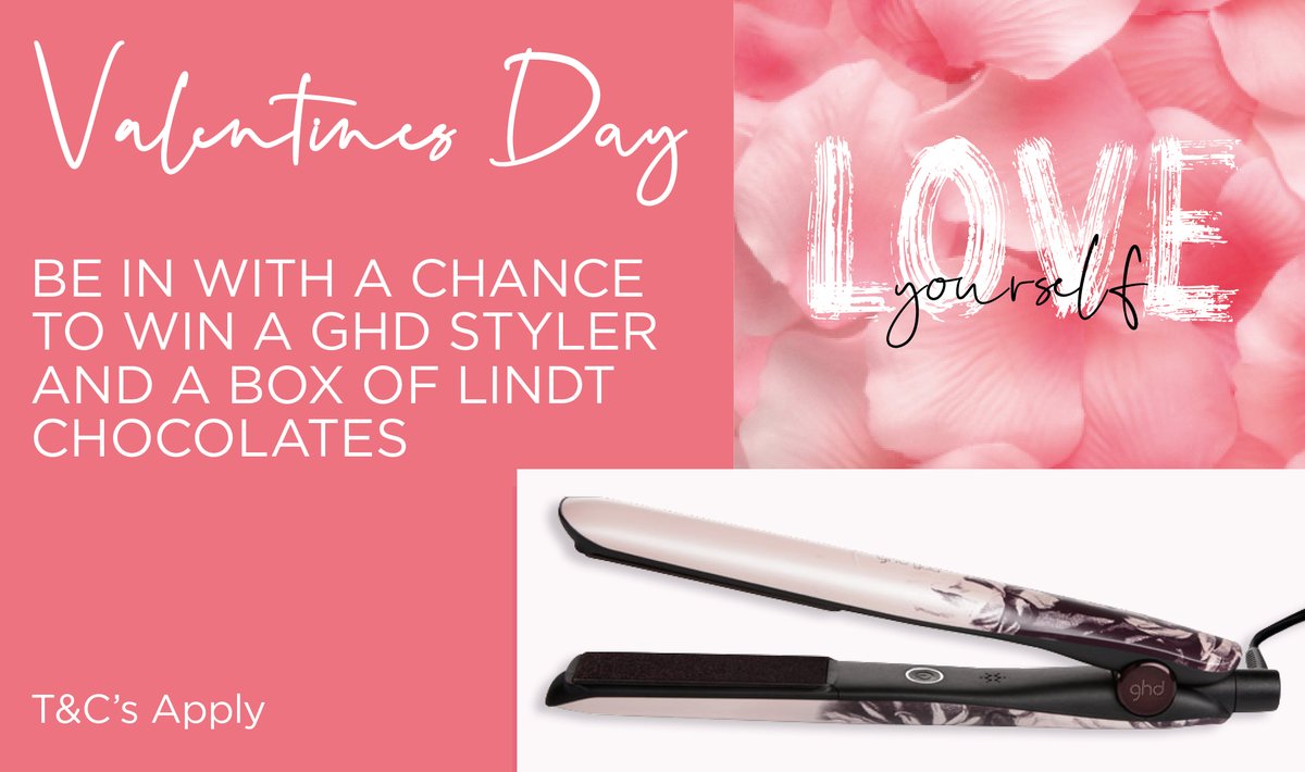 RUSHHairBeauty's tweet photo. 🌟❤️❤️❤️ COMPETITION 🌟

To share the ❤️ this Valentine’s Day, we’re giving away a @ghd styler &amp; a box of @lindtUK chocolates

How to enter:
1) Follow Like Comment &amp; Retweet this tweet
Closes on 16/02/20
T&amp;C’s > https://t.co/nclgVa5aSm
#RushHair #ValentinesDay #giveaway #rt #comp https://t.co/hxIuUNlTvx