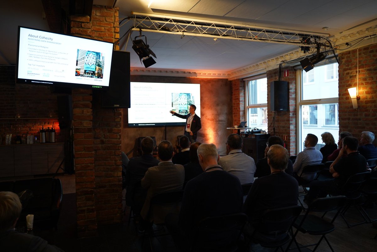 sbarmen's tweet photo. I dag handler det data på #Proacts seminar på MESH. Sammen med #Cisco og #Cohesity får kundene våre se hvordan vi gjør det i praksis hos våre kunder som #Coop og #Statnett. #teamproact
Nå står Cedric Jucker på scenen og snart skal vi få høre fra Vigbjørn Halvorsen. @proacteu https://t.co/KxGyIrbi7x