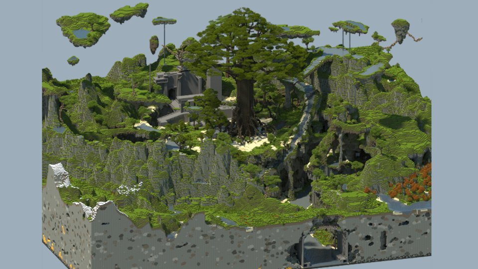 ヨフカシ いつか配布したいけどかなり放置しているワールド 安直だけど木を増やして地形 と建築増やしたらそれっぽくなりそうだからいつか作って配布したい Minecraft Minecraft緑化推進委員会