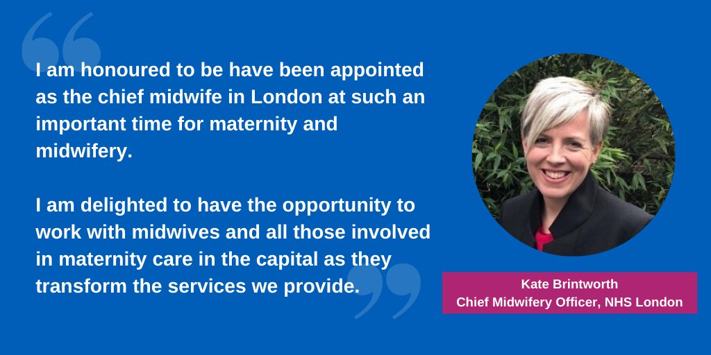 We're delighted to announce that the first Chief Midwifery Officer for London is Kate Brintworth. Kate will lead improvements in care for women, babies and families during #YearOfTheNurseAndMidwife: england.nhs.uk/london/2020/02…