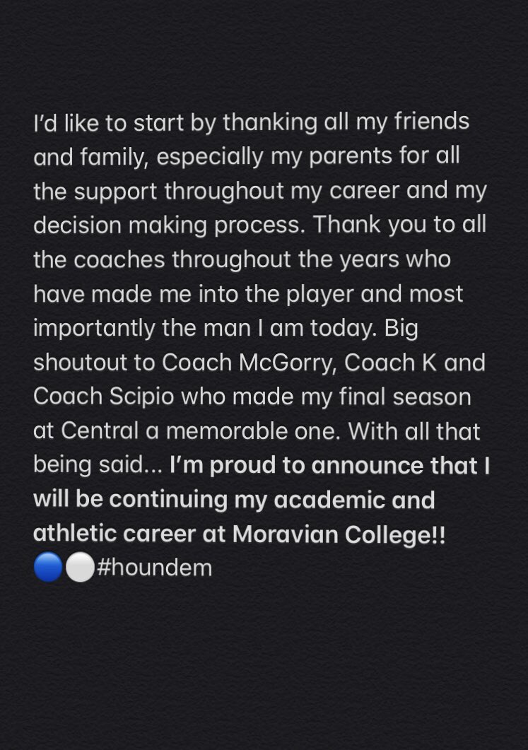 mblazeofsky's tweet photo. Excited for the next four years of my life #houndem @CoachPuks @MoravianFB https://t.co/1z8FZwGE5N