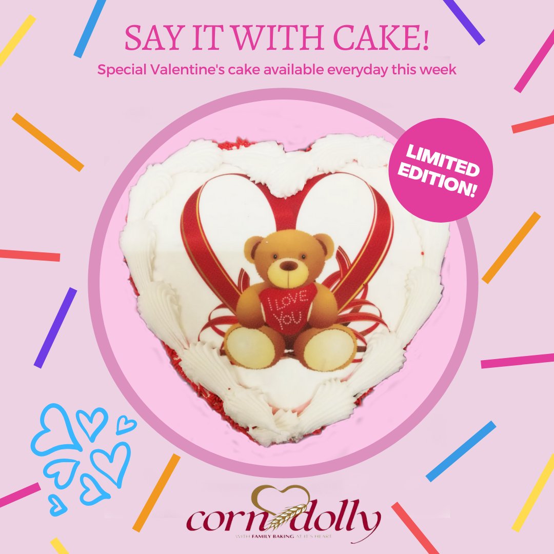 CornDollyFoods's tweet photo. Tell them how much you love them, but say it with cake💘

Give your loved one's a Valentine's Day treat, our Valentine's Day cake range is available for a limited time only!
#valentineday #ValentineIsComing #Valentines https://t.co/6QwxSxcoyx
