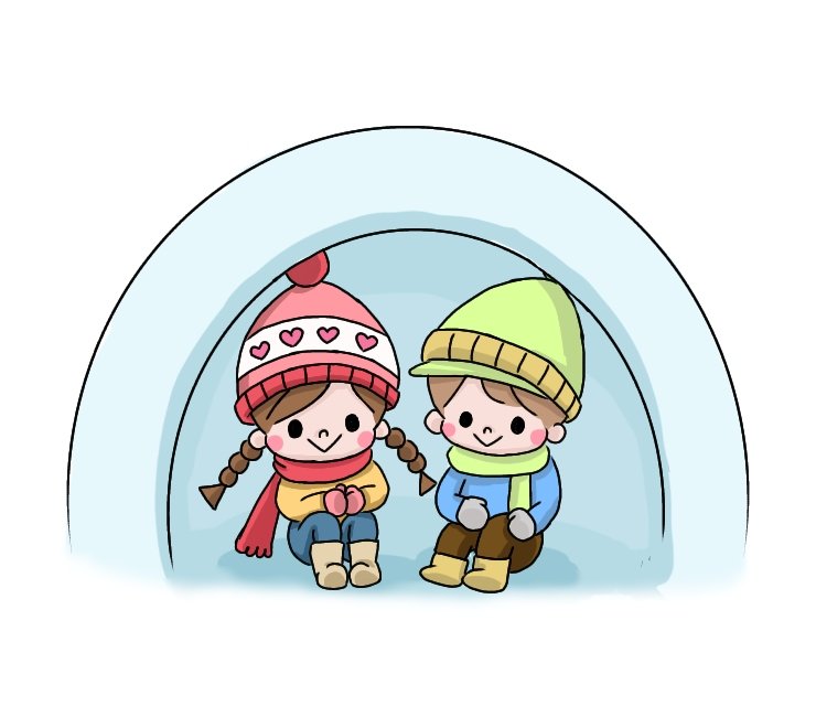 Heidi 今日は２月にしちゃァ暖かかったなぁ かまくら 雪遊び 男の子女の子イラスト シンプルイラスト アイビスペイント ニット帽 真冬 イラストカット T Co Zrhqx8dqgj Twitter