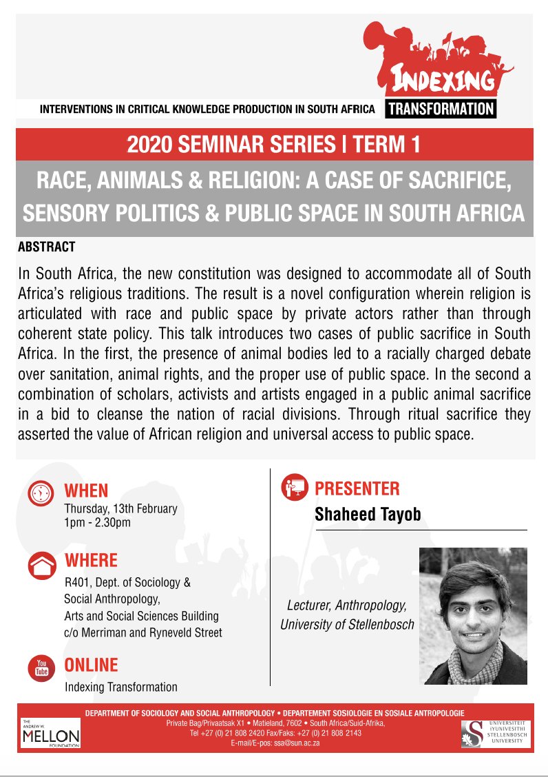 Sociology and Social Anthropology at Stellenbosch tweet media