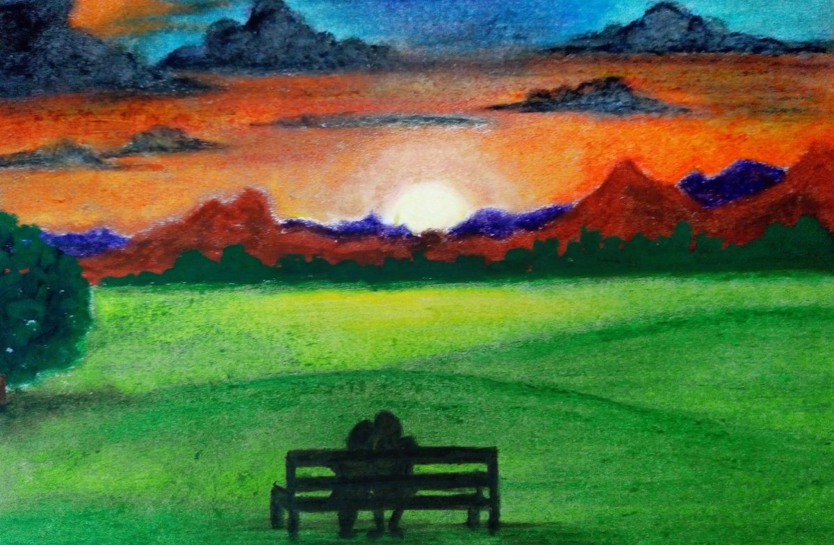 Featured image of post Sunset Oil Pastel Drawing Of Scenery : Pastel drawing tutorial for beginners: