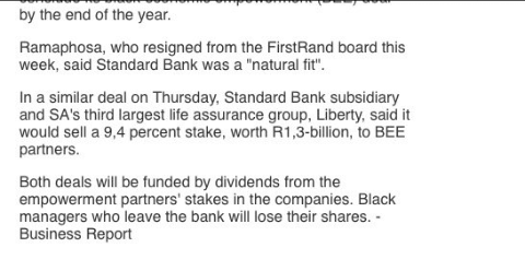 In 2004,President Cyril Ramaphosa, Saki Macozoma,Std Bank &Liberty finalised "th biggest black empowerment deal"Th deal costs PIC abt R1.6Bn after selling shares to CR & Macozoma @ a SIGNIFICANT DISCOUNT  #WakeUpBlackChild #StateCaptureInquiry #SONA2020