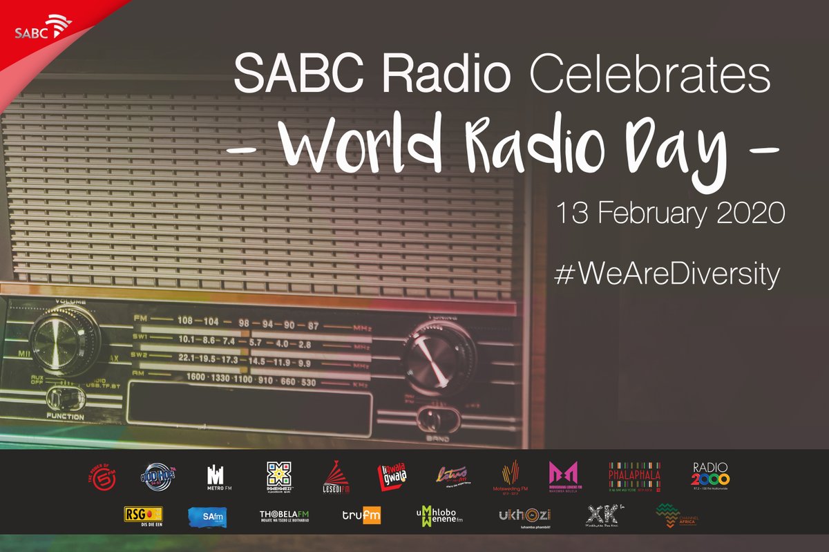 Het jy geweet? Daar is meer as 15-miljoen radio's in SA &amp; meer as 30-miljoen mense luister elke radio. Dit is steeds die medium wat die meeste gebruik word. #WorldRadioDay
#WorldRadioDay2020 #WeareDiversity <a href="/Amorersg/">Amore Bekker</a> <a href="/MartelizeBrink/">Martelize Brink</a> <a href="/johanrademan1/">Johan Rademan</a> <a href="/willempelserrsg/">Willem Pelser</a> <a href="/JoosteL/">Louise Jooste</a>