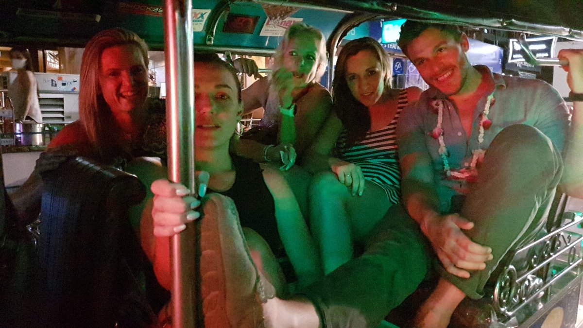 Lee_Thompson_'s tweet photo. #ThailandZA2020
5 into 1 Tuk Tuk does fit. Travelling in one is adventure in itself. We got lost because driver said we spoke funny and he could not understand where we needed to go.
#AmazingThailandSA 
@thailandsa
@LesleySimpsonCo
@ChristeenCX
@GoSportsTravel1
#TheBachelorSA https://t.co/c6wt5JwGGb