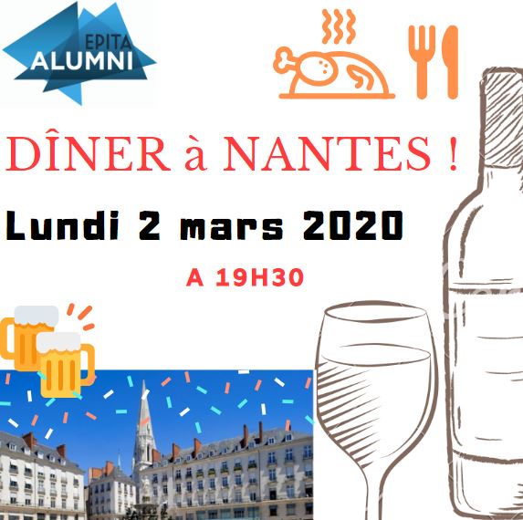 DÎNER NANTES🍷🍽🎉
Nous vous proposons un dîner au cœur de Nantes pour se retrouver, partager souvenirs et expériences professionnelles, en compagnie de Jérémy MARC (SCIA 2008) qui vous accueillera.
RÉSERVEZ VITE VOTRE PLACE sur ce lien : epita-anciens.fr/public/catalog…
Bien s’identifier