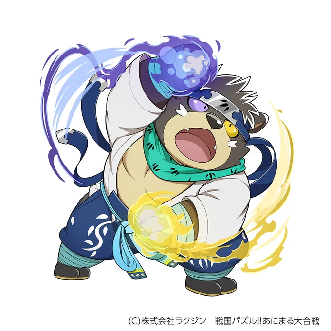『戦国パズル!!あにまる大合戦(https://t.co/s9SCKeoIP9)』にて『☆4567バレンタイン大江千兵衛』のイラストを担当させていただきました～。#パズあに 