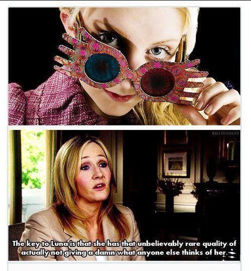 Great quote from J.K. Rowling about Luna Lovegood. #HappyBirthdayLunaLovegood