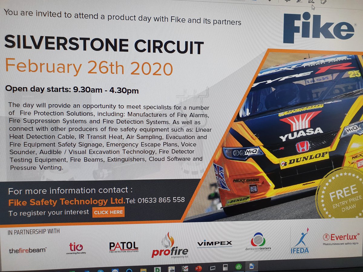 PatolLtd's tweet photo. Come see us all at Fike and Friends Day at Silverstone. #firedetection #securiton #patol #aspiratingsmokedetection #thermal #irtransitheatsensor #lhdc #recycling https://t.co/NRxAYp1hkt