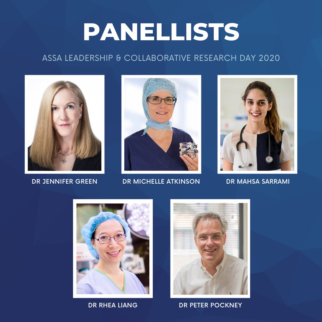 Announcing the amazing speakers at our 'Leaders in Surgery' Panel!

If you won't be there in person, tune into our live-stream on the ASSA Facebook page (facebook.com/anzsurgsoc) from 10:45AM AEDT on Saturday 15 February!

<a href="/jenny_a_green/">Jennifer Green 🛠️ ✊🏻 👩🏼‍⚕️🇦🇺</a> <a href="/MahsaSarrami/">Mahsa Sarrami</a> <a href="/LiangRhea/">Rhea Liang</a> <a href="/PPockney/">Peter Pockney</a>