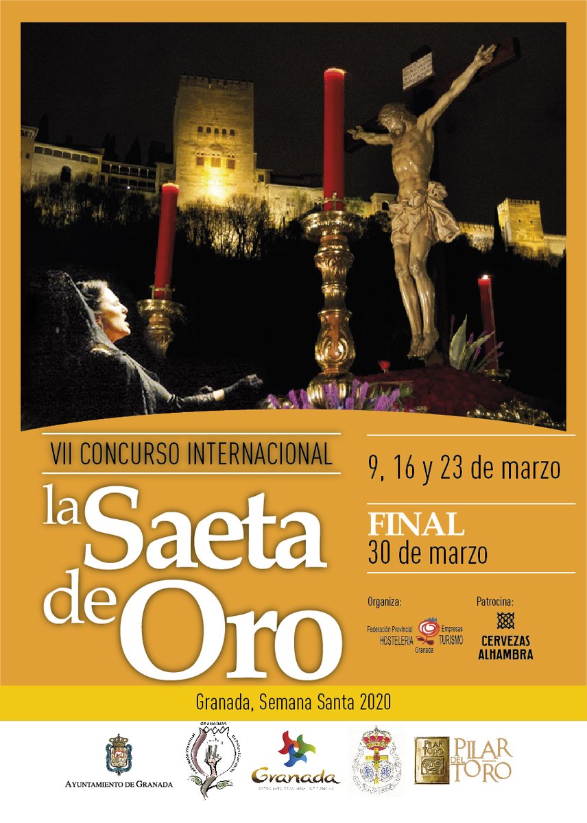 ¡Ya tenemos cartel de la VII Edición del Concurso Internacional LA SAETA DE ORO 2020!
#welovegranada #lasaetadeoro #ayuntamientodegranada #peñaflamenca #cofradias #concursointernacional #saeta #semanasanta #flamenco #cultura #granada2031
@welovegranada @aytogr