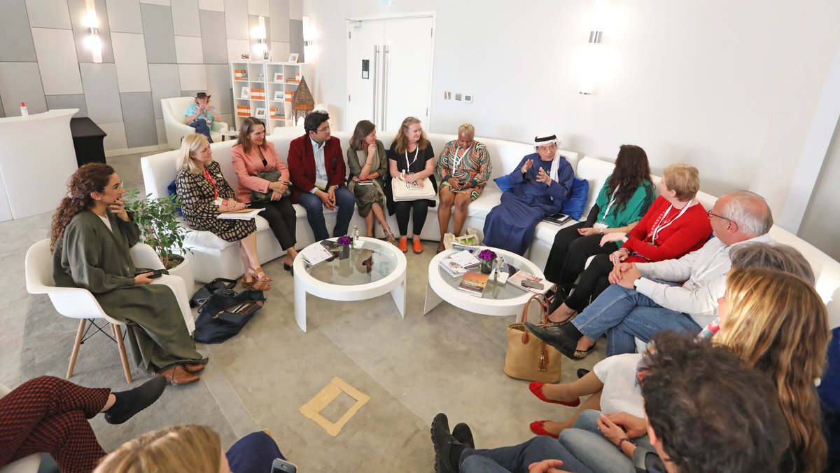 AhlamBolooki's tweet image. One of the highlights of this year's Festival was hosting 31 LitFest Directors from all over the world and exchanging ideas and discussing challenges and experiences with each other. Many thanks to HE @Zakinus for making the time to speak with us all in the Green Room Majlis.