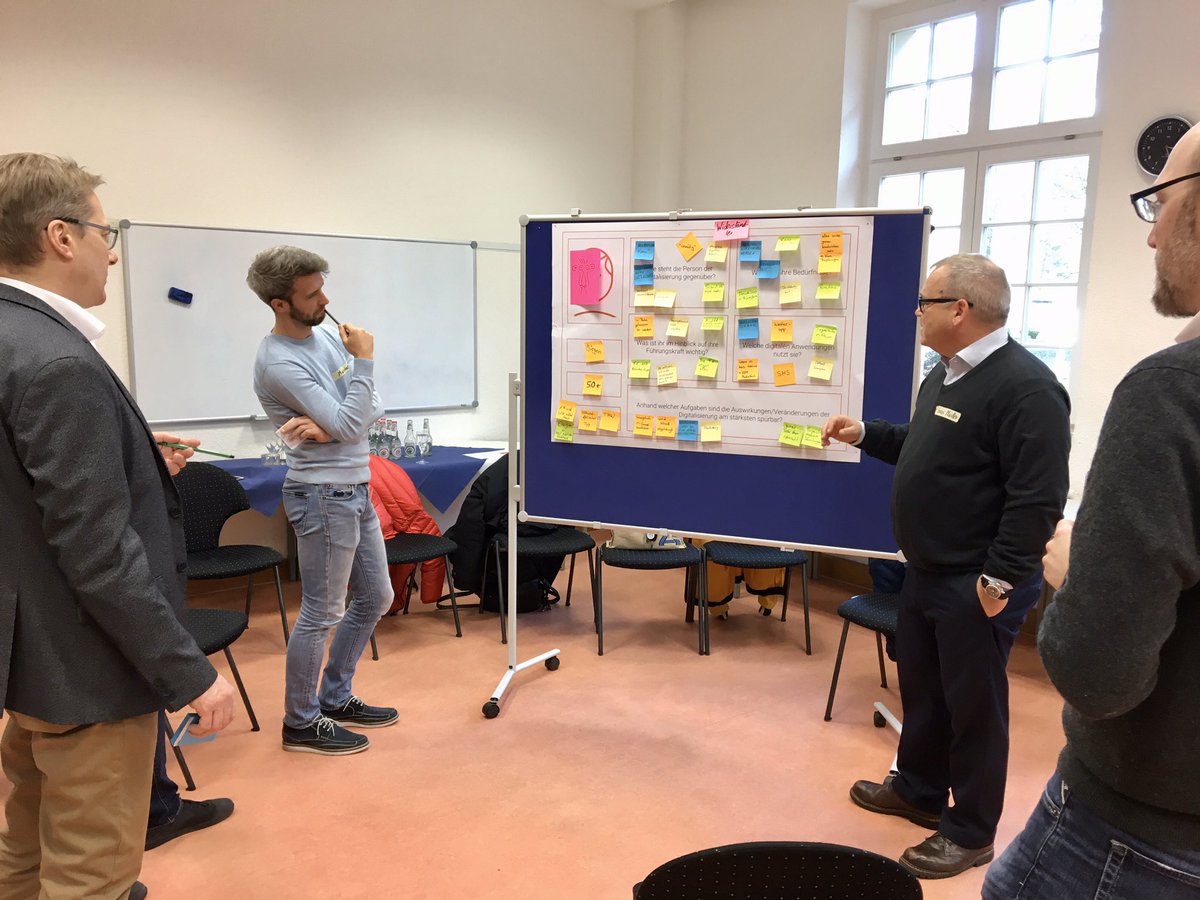 „Führen im digitalen Wandel“ - mehrere Tage arbeiten wir mit Führungskräften des Jobcenters Kreis Gütersloh zu dem Thema, u. a. mit #DesignThinking-Methoden wie z. B. Personas. Vielen Dank für den tollen Workshop! #Digitalisierung #agileVerwaltung