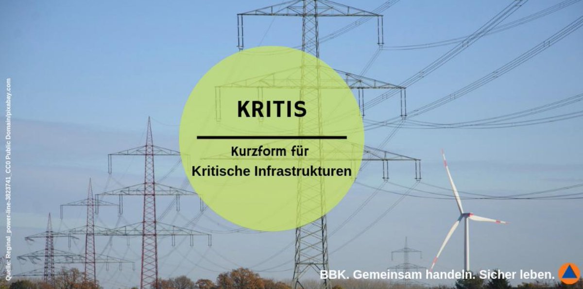 BBK #kurzerklärt: 
Im BBK verwenden wir eine Reihe von Abkürzungen. Eine davon ist #KRITIS. Hätten Sie gewusst, was das bedeutet? bbk.bund.de/DE/Aufgabenund…  ^gkb