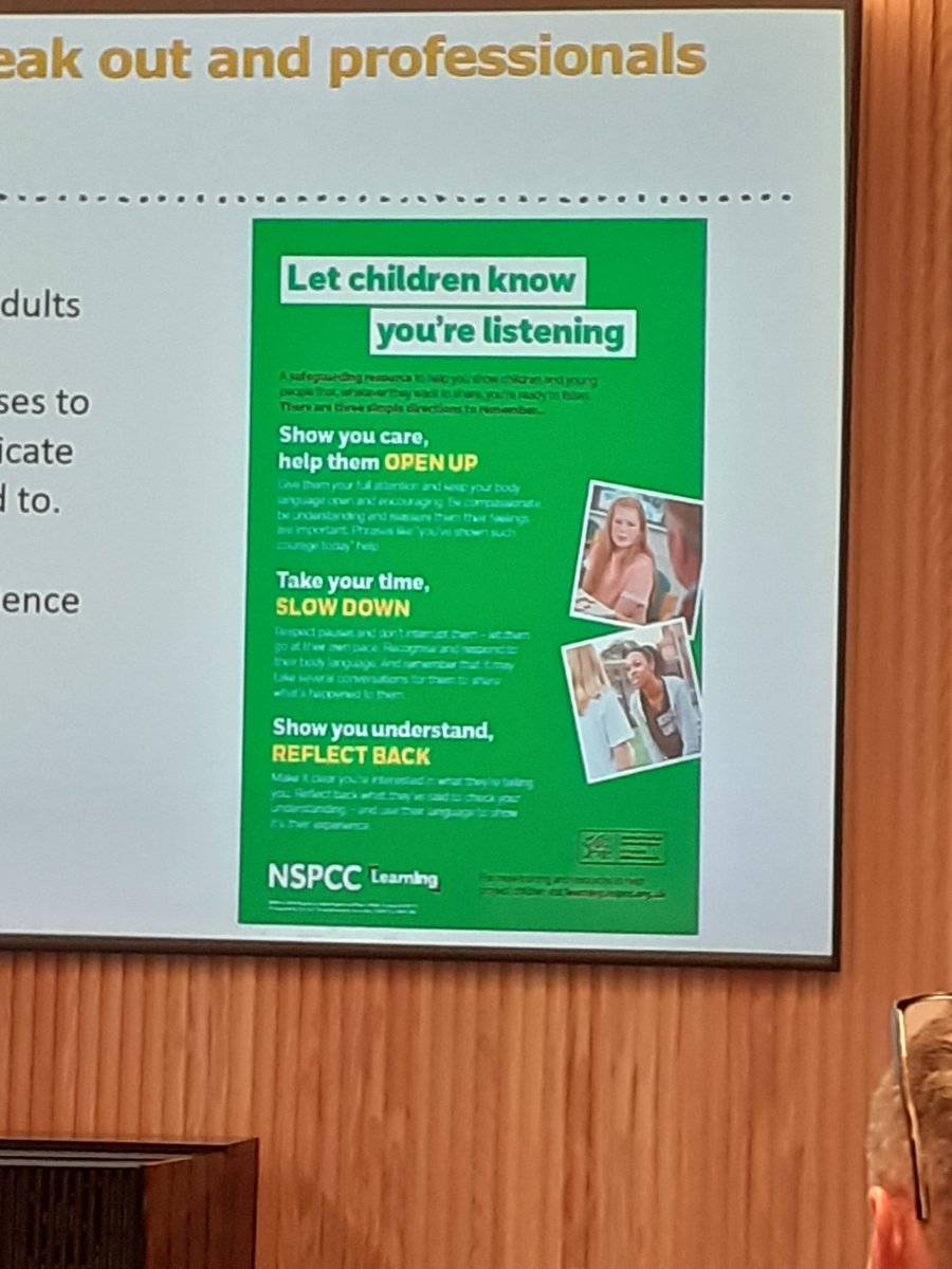 <a href="/cecilegwilym/">Dom Frater</a> highlights the range of resources and services that <a href="/NSPCC_Cymru/">NSPCC Cymru/Wales</a> provides to support parents and professionals to prevent and respond to #childsexualabuse including Let Children know you're listening #HJAbuseConference20 <a href="/NSPCC/">NSPCC</a>