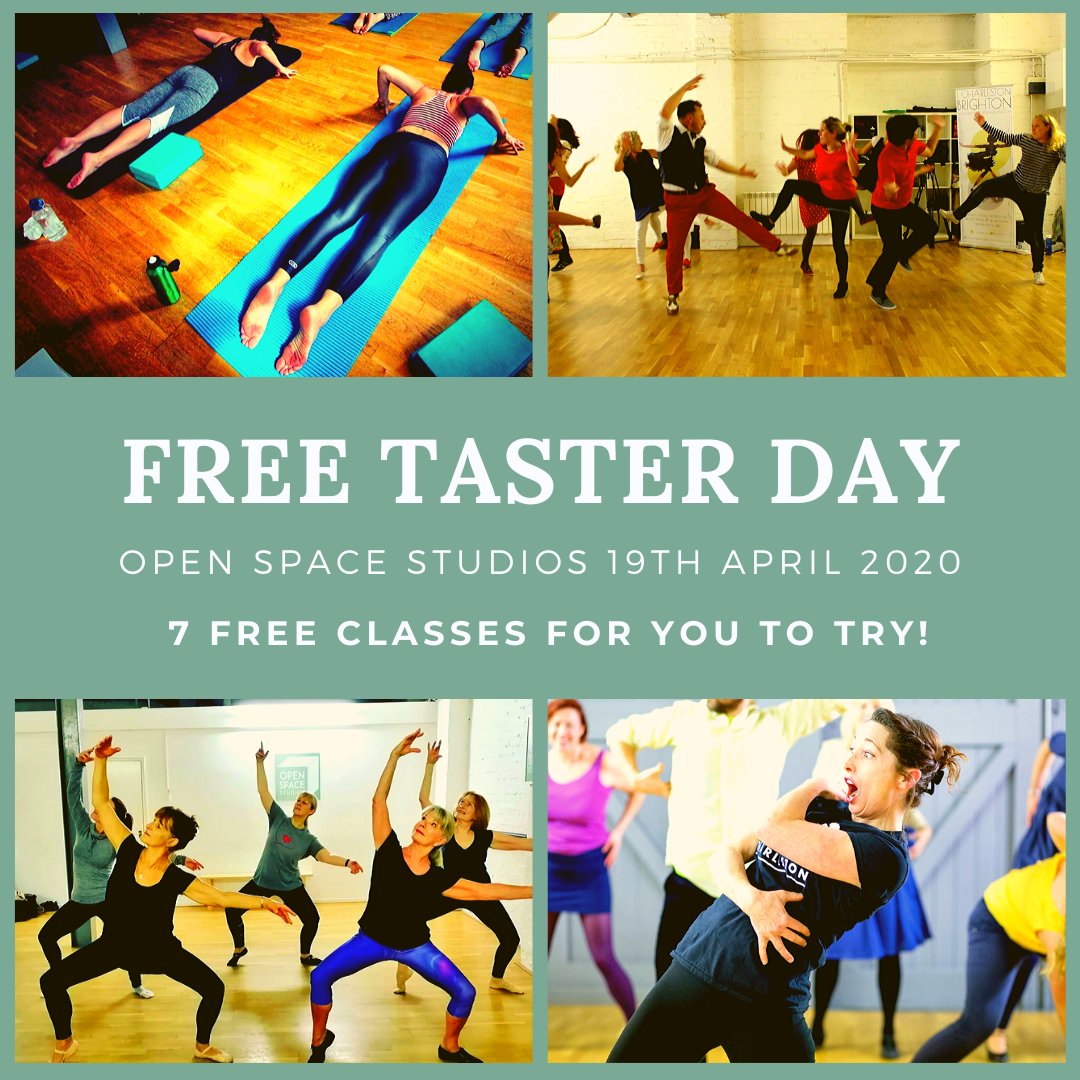 OpenSpaceHove's tweet photo. Our smashing studio hires are offering you the chance to try their classes for FREE ahead of their Spring term.

Join us at Open Space Studios #Brighton on Sunday 19th April to work off a little of that Easter chocolate for ZERO pounds!

Full info: https://t.co/dTH5zARGs0 https://t.co/lScKNxR6NC