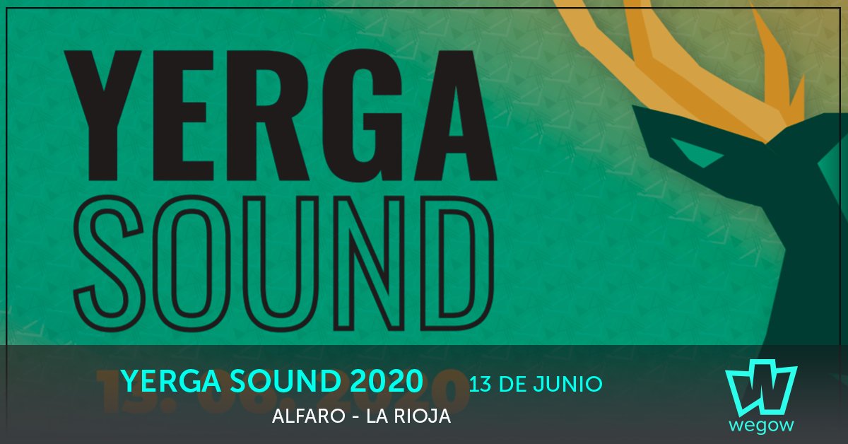 wegowES's tweet photo. El próximo 13 de junio llega el festival @yergasound a #Alfaro, La Rioja 🔝

Consigue ya tu entrada en @wegowES 🎟👉 https://t.co/UfZB56esG1 https://t.co/UhaSRkGzlt