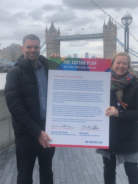 SuttonCouncil's tweet photo. On Monday, @SuttonCouncil and @AgeUKSutton attended the @MayorofLondon #AgeFriendly stakeholders’ event and committed to valuing and maximising the contribution of older residents by pledging to the @WHO to become an Age Friendly Borough. https://t.co/EsSDb7hZLy