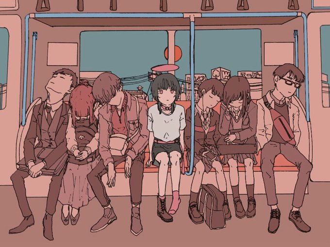 「スカート 電車内」のTwitter画像/イラスト(古い順)