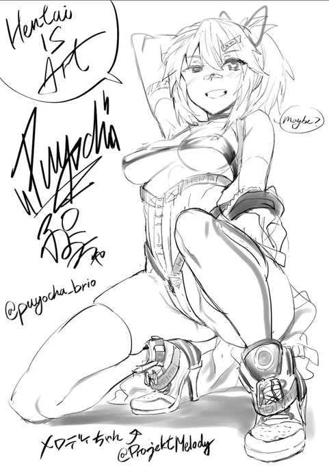 @ProjektMelody 
#projektmelodyfanart 
Grats hitting 60k followers!
love that character design! 

Just a rough for now~ 
have manga work to do, 
might color it later 