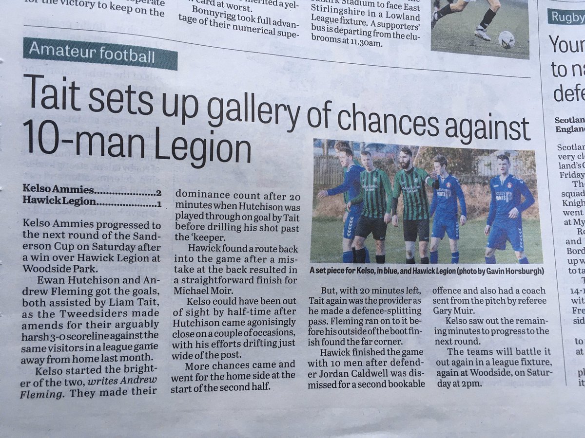 Match report by <a href="/AFleming95/">Andrew Fleming</a> of last weekend’s win over @hawicklegionNEW at Woodside 👊⚽️💙
