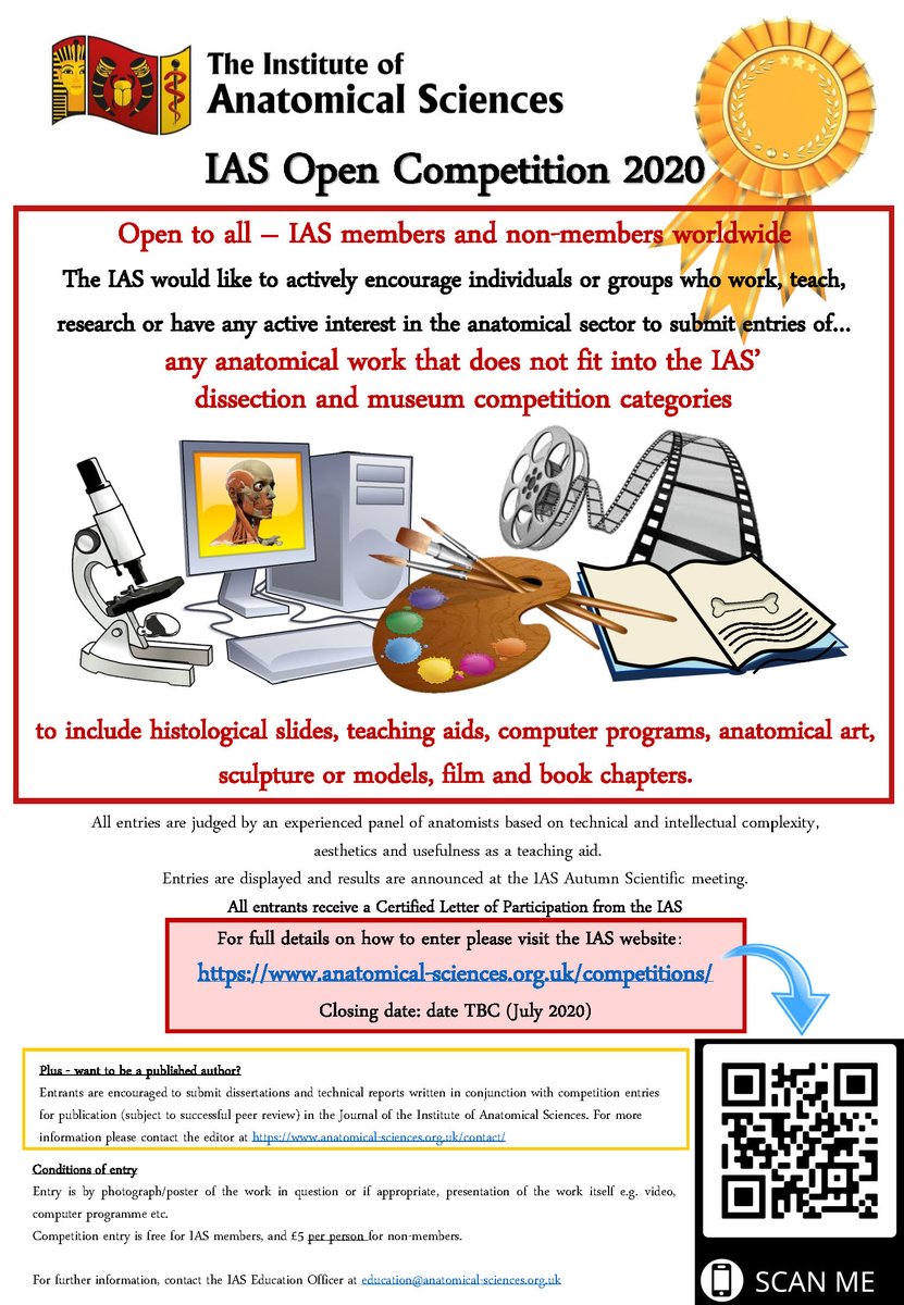 IASanatomy's tweet photo. Our Open Competition is for #anatomy work that doesn't fit into our other prize categories. The scope of possible entries is endless. Here are some past examples & more details about the competition. #anatomicalart #histology #teachingaids #anatomyvideos #anatomymodels 🎨📽️🔬🧶💻 https://t.co/Ypy52vko49