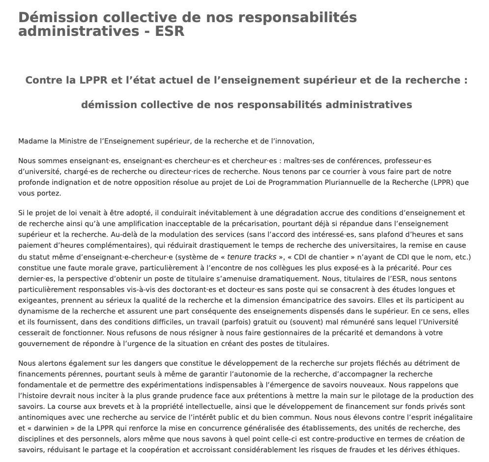 mchambru's tweet photo. 🚦Message de service🚦
A l’instar de collègues @UGrenobleAlpes + #infocom / suite à la motion #CNU71 @sfsic #CPDirSIC, j’ai signé l’appel à démission collective de nos responsabilités administratives contre la #LPPR et l’état actuel de l’#ESR : https://t.co/n0LsNTzhN1
⤵️⤵️ https://t.co/RGq68WGdyF
