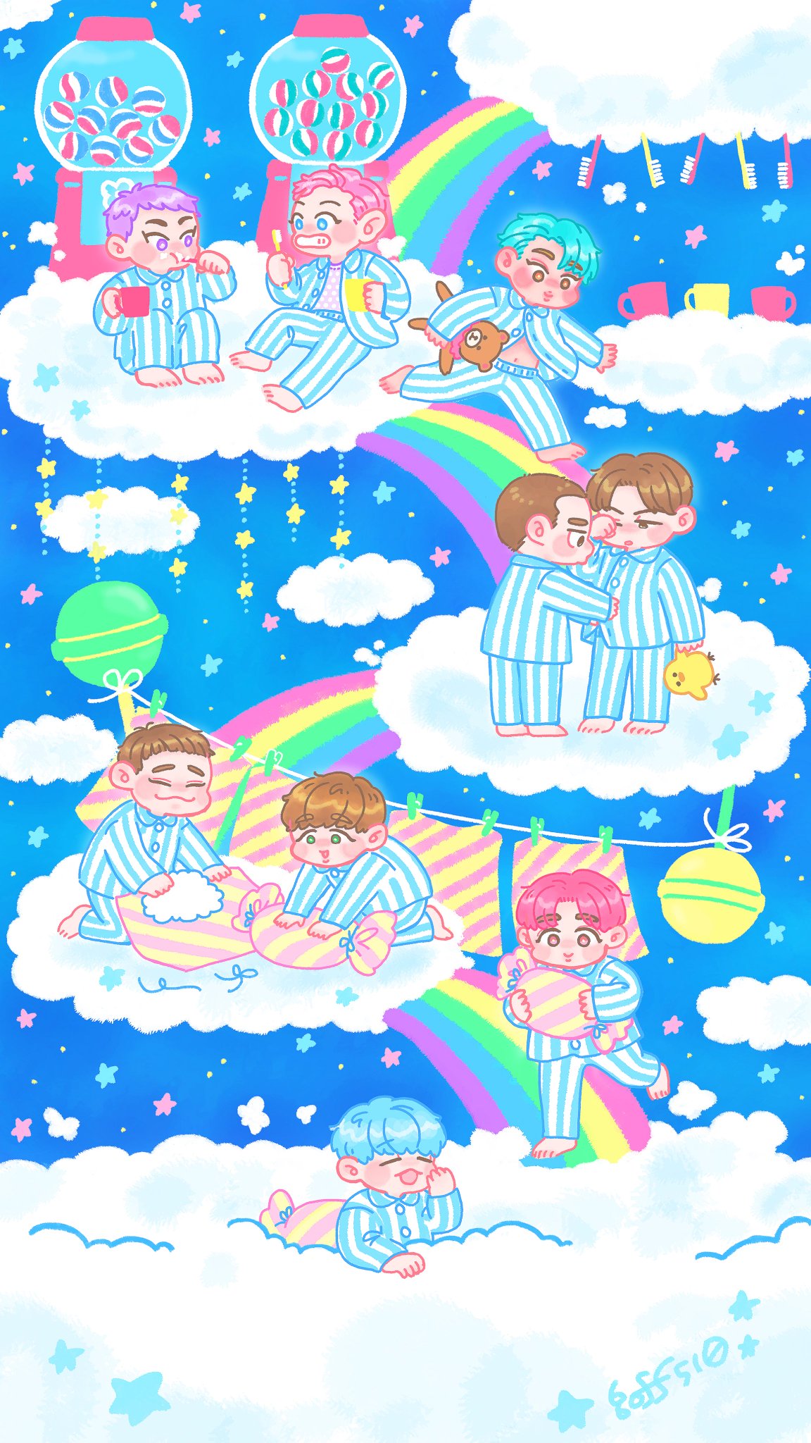 ゴフ めずらしく縦長の絵になったので 壁紙のサイズ 私のアイホンの にしました