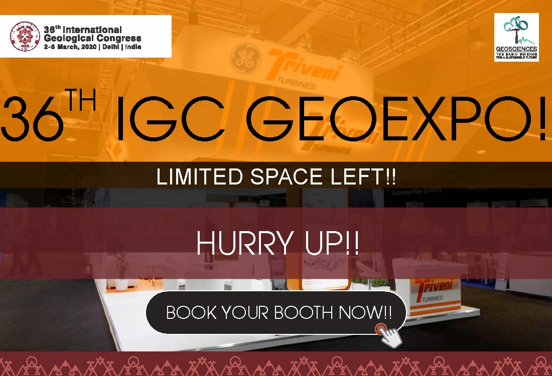 Final Call-Bookings Closing soon!!
Advertise your brand at biggest geoscience exhibition-36 IGC GEOEXPO, 2020!!
Book your booth now- bit.ly/2NjiKKE
#36igc #igc2020 #mining #exploration #GeoExpo