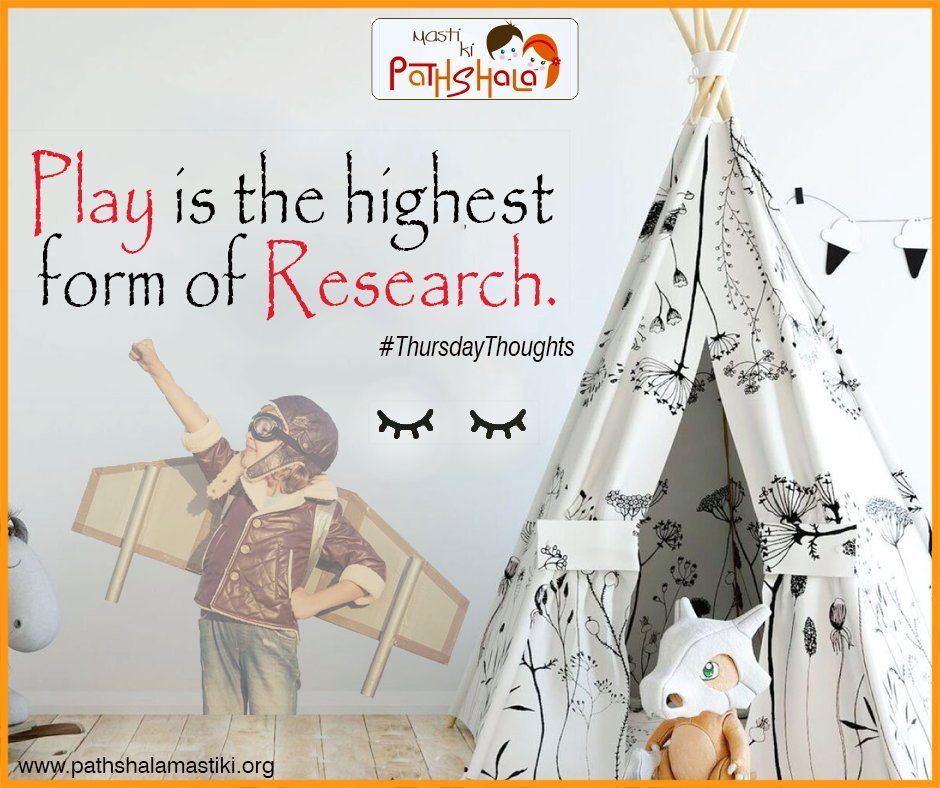 pathshalamasti's tweet photo. Play is the highest form of research.

#ThursdayThoughts #Play #Research #PathshalaMastiki #ThursdayMotivation https://t.co/Q96ZrjHMP3