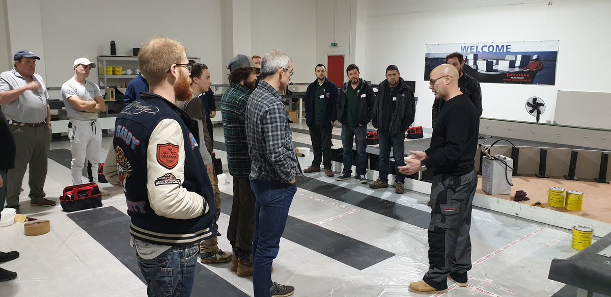 Ready to start the practical training on the #Firestone #EPDM #lining seminar.  For more information on our training visit firestonebpe.co.uk