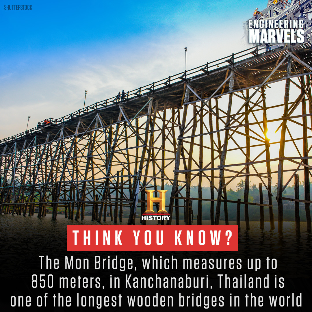 HistoryAsia's tweet photo. After the Khao Laem Reservoir was built, the town of Sangkhlaburi in Thailand was submerged in water. Hence, the residents who were mostly made up of the Mon tribe people, hand-constructed the Mon Bridge in 1986. 🇹🇭 #ThinkYouKnow https://t.co/0LcqzPjkaP
