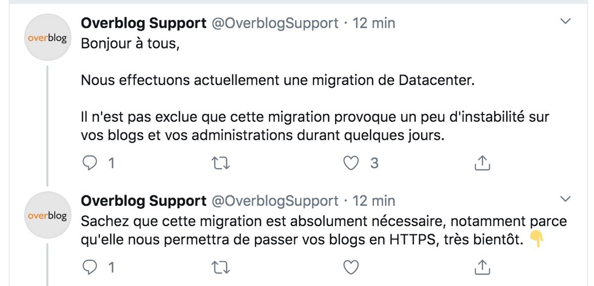 Leblogtvnews's tweet image. #Overblog
Au sujet d&apos;éventuels &quot;hors service&quot; concernant le blog :