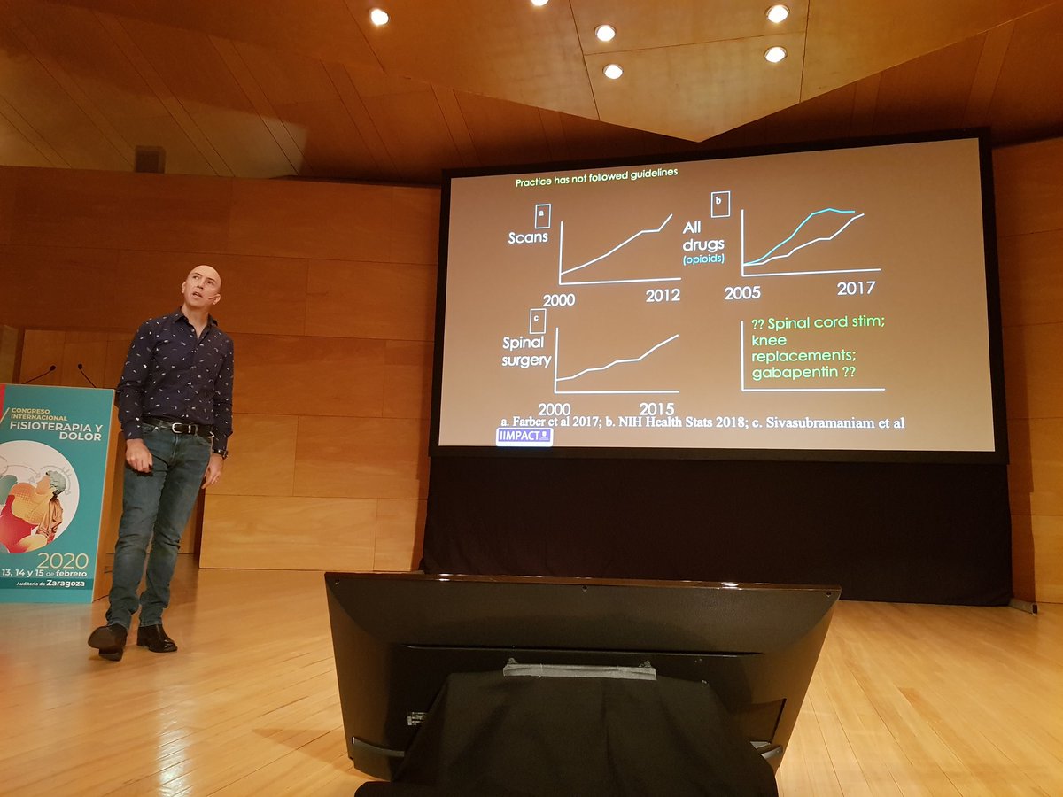 CLopezCubas's tweet image. Aunque las guías clínicas para el tto del dolor sugieren desde hace 20a el uso de educación, ejercicio, enfoques activos... poco caso se ha hecho dada la tendencia a seguir con RMs, medicación y cirugías
Lorimer Moseley en #VCongresoFisioterapiayDolor
@Sefid_edupain @FisiosAragon