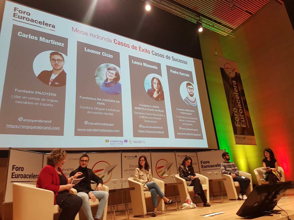 #foroeuroacelera Continuamos con una interesante mesa de casos de éxito empresarial 
<a href="/enjoyersbrand/">ENJOYERS</a> <a href="/nacadeiradapapa/">Na Cadeira da Papa</a> @lauramanuelaoficial @mercadoportugues
Escuchamos atentos sus experiencias 🙂