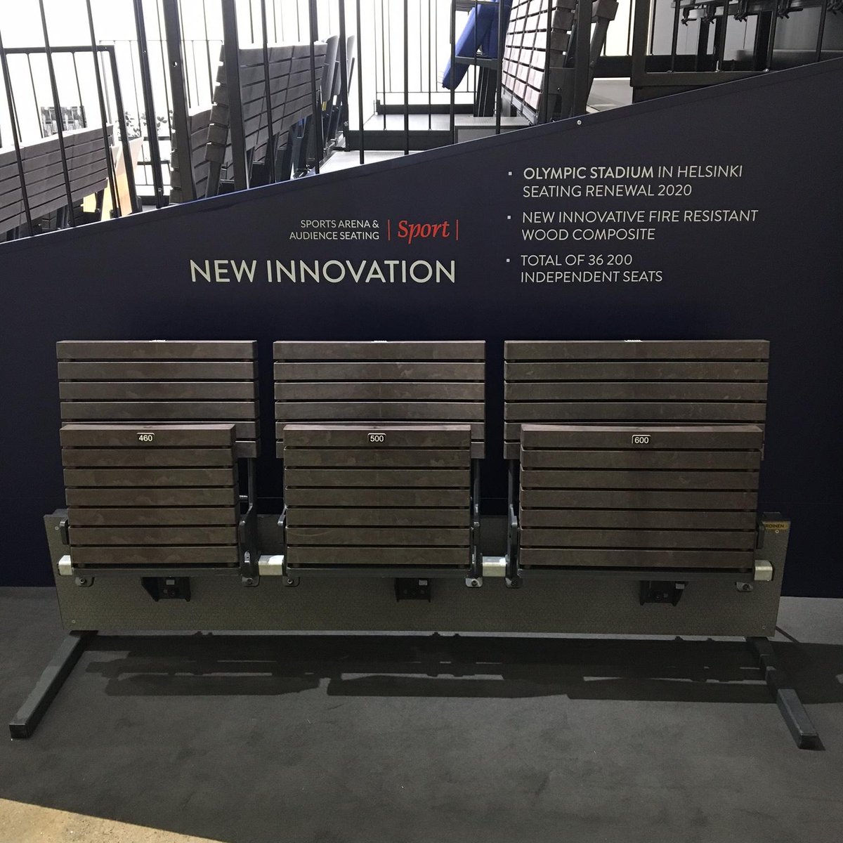 Piiroinendesign's tweet photo. Such an inspiring week we had at Stockholm Furniture Fair! Thanks to all of you who has visited our stand. 
Have you already tried our new seat made for the Helsinki Olympic Stadium?

#piiroinendesign #stockholmfurniturefair #sff2020 #sporthall #sport #sportarena https://t.co/5oEzOvCVTN