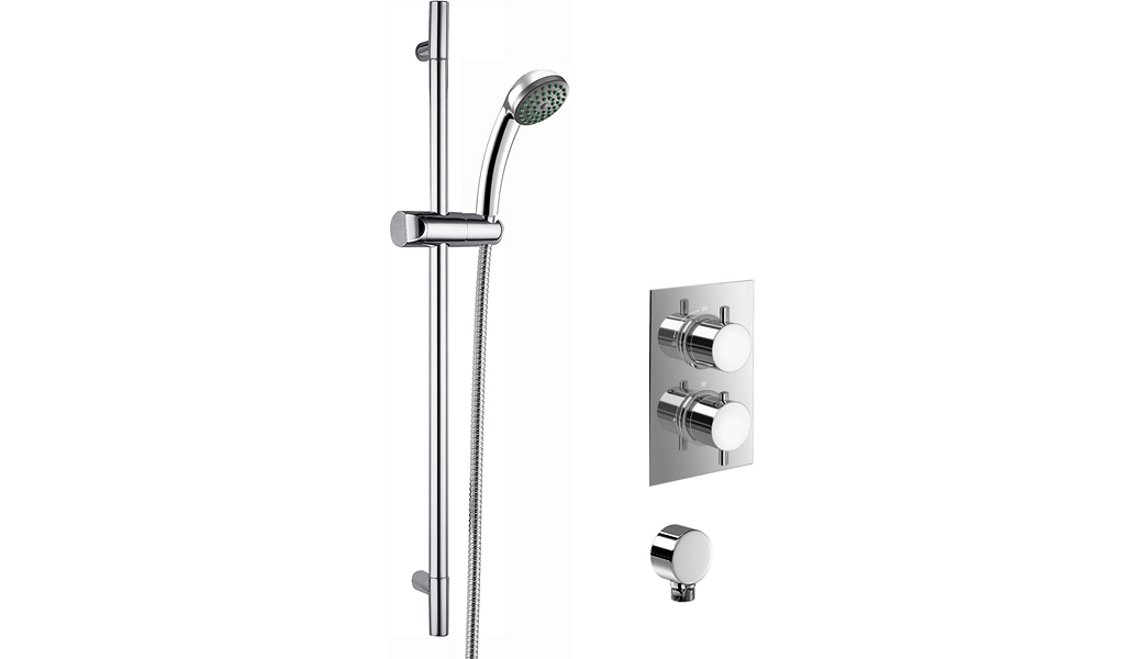 FirstBathroom's tweet photo. Aquaflo Twin Shower Valve With Wall Outlet &amp; Slide Rail Kit. €176 at Firstbathrooms with free Ireland delivery. https://t.co/A3eQ1AoLtz https://t.co/KPatj819YP