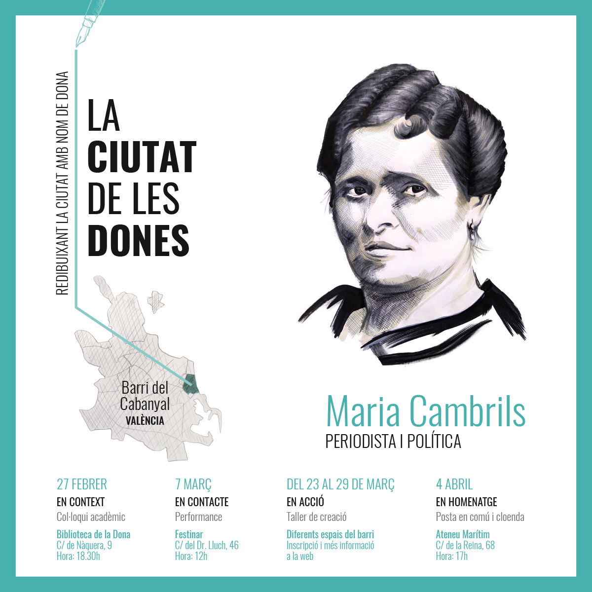 ADONARtesocial's tweet photo. "La Ciutat de les Dones" es un proyecto dirigido a promover la igualdad. Con el apoyo del  @AjuntamentVLC y @IgualtatVLC  homenajeamos en el barrio del Cabanyal a la periodista Maria Cambrils. ¡Ven a conocerla!
https://t.co/Baiqus93ag
#CiudadDeLasMujeres #MariaCambrils #Mujer https://t.co/S48LHc5QdO