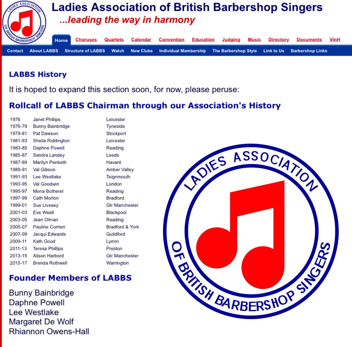 HoEChorus's tweet image. Throwback Thursday remembering Janet Phillips was @SingLABBS first Chairwoman in 1976 #labbs #hoechorus #leicester #throwbackthursday #barbershop #history💈