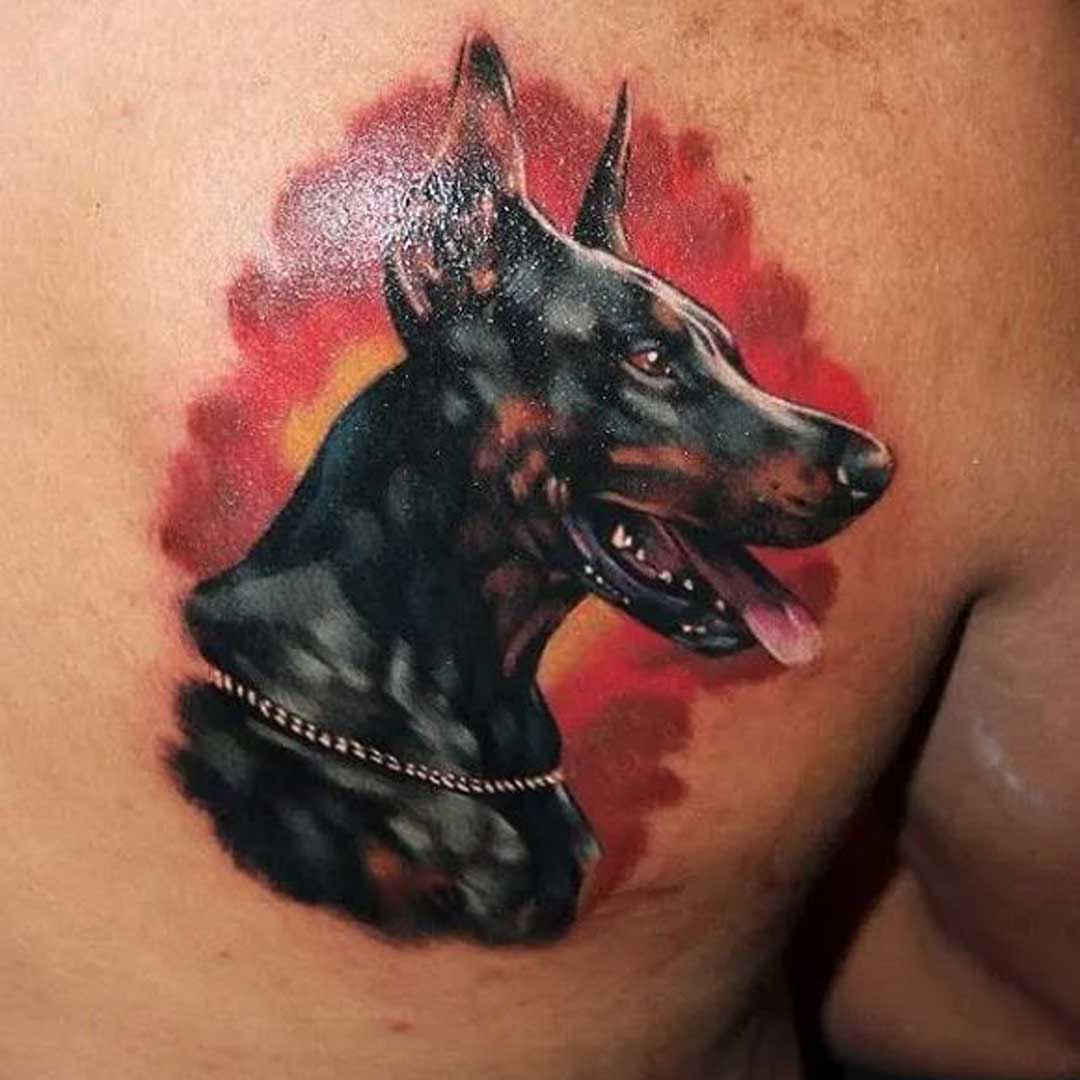 Great Doberman tattoo | Dog tattoos, Doberman tattoo, Animal tatoos